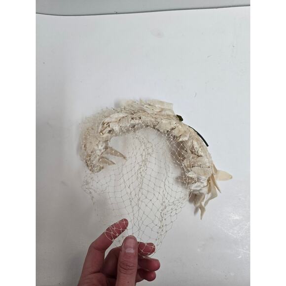 Vintage 50s Women's Head Band/Hat White - Picture 3 of 3